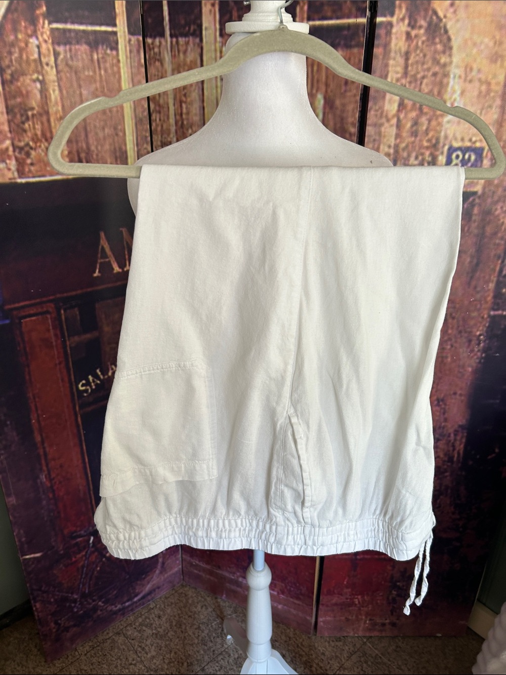 Linden White Elastic Drawstring Waist Skirt